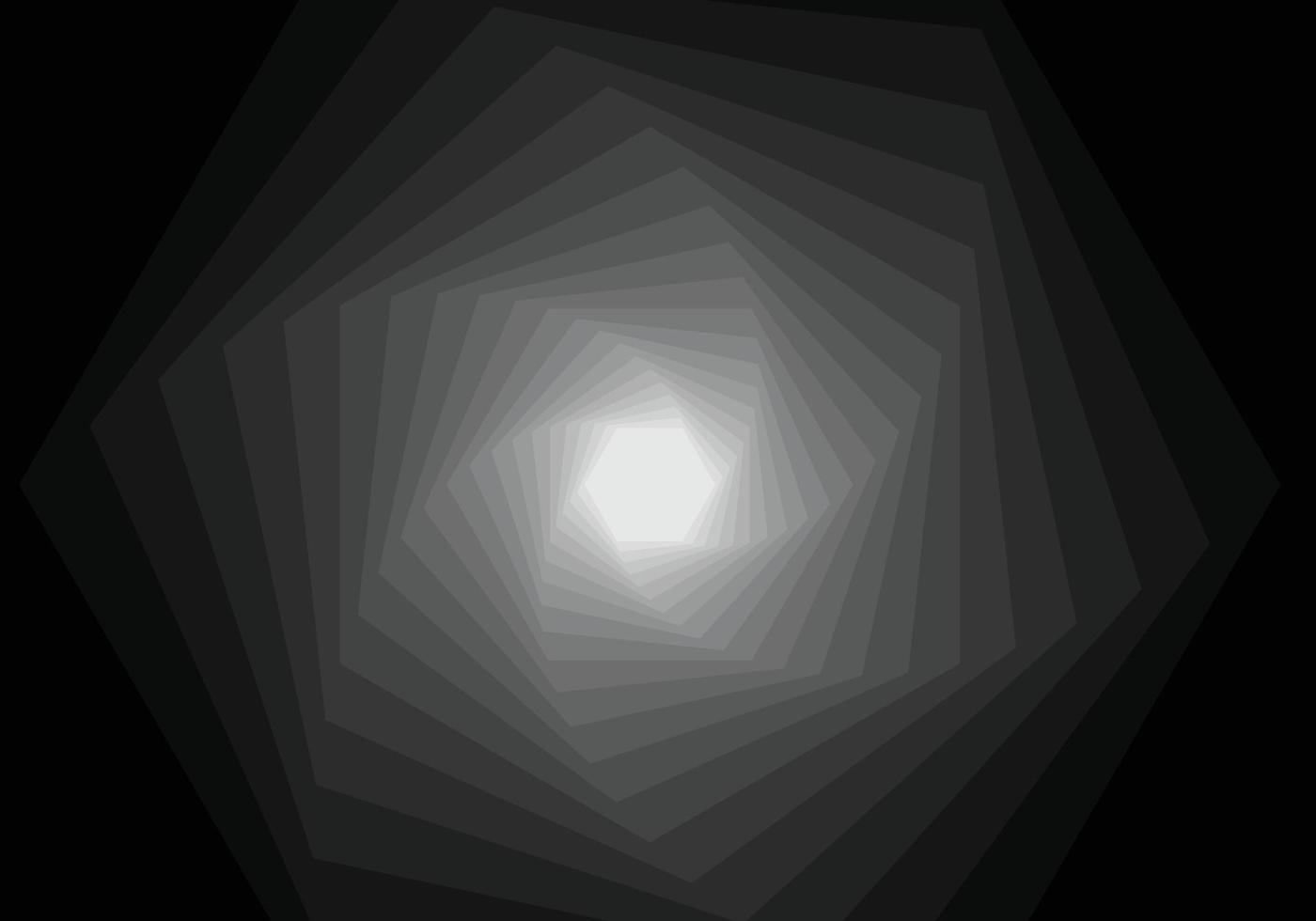 fond abstrait composé d'hexagones tourbillonnants dans un dégradé de style technologique du gris clair au vecteur gris foncé