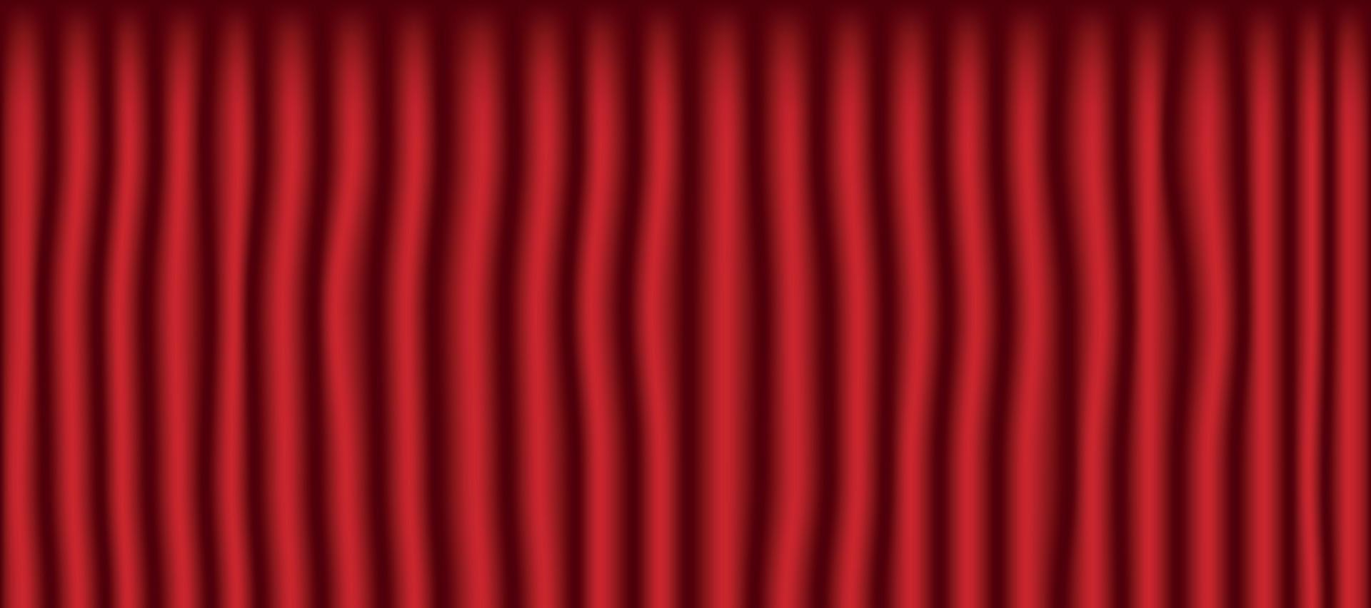 Rideau de théâtre rouge, modèle d'arrière-plan panoramique - vecteur