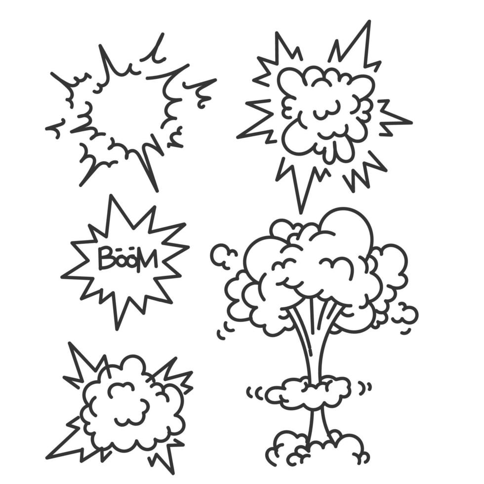 vecteur d'illustration d'explosion doodle dessiné à la main isolé