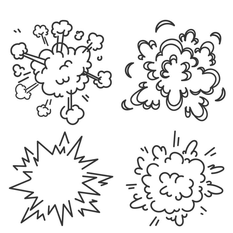 vecteur d'illustration d'explosion doodle dessiné à la main isolé