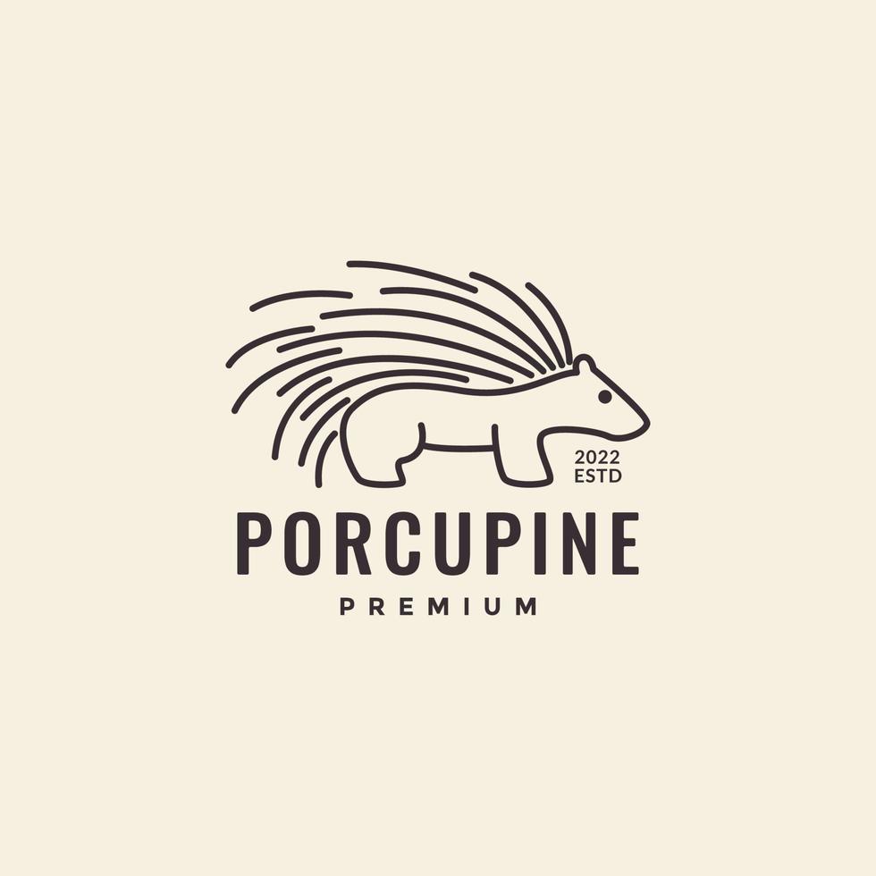 création de logo art ligne porc-épic vecteur