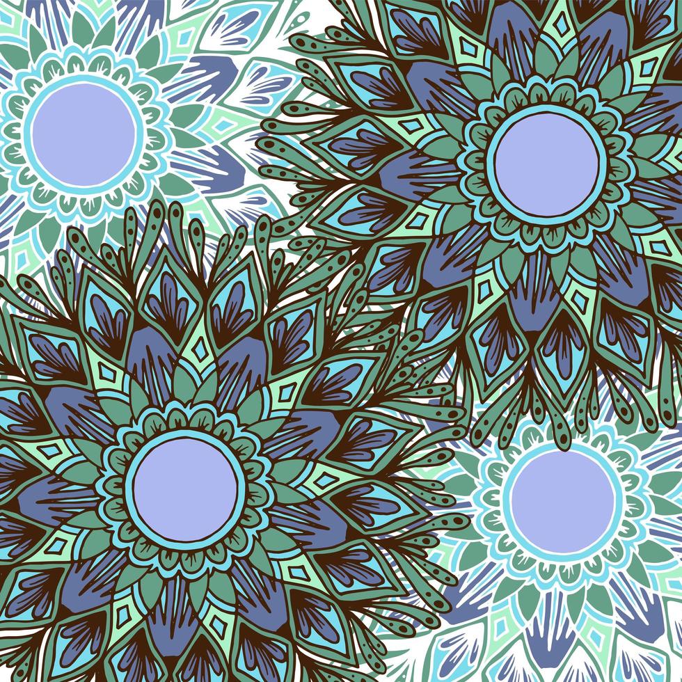 fond de mandala fleur style boho coloré vecteur