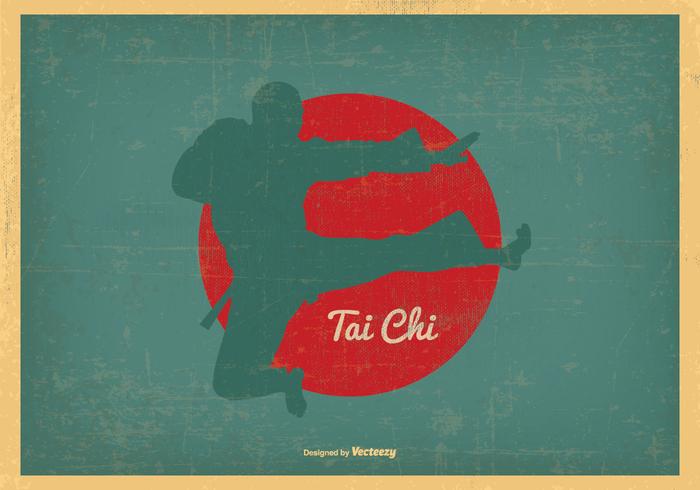 grungy tai chi illustration vecteur