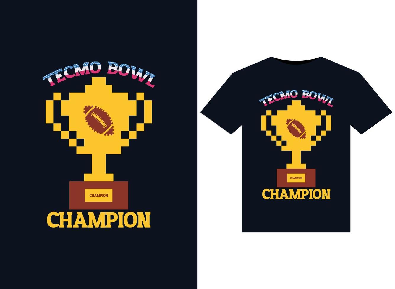 illustrations tecmo bowl champion pour la conception de t-shirts prêts à imprimer vecteur