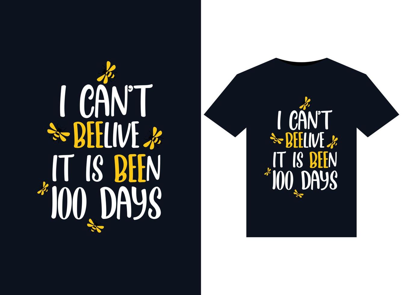 je ne peux pas croire que cela fait 100 jours illustrations pour la conception de t-shirts prêts à imprimer vecteur