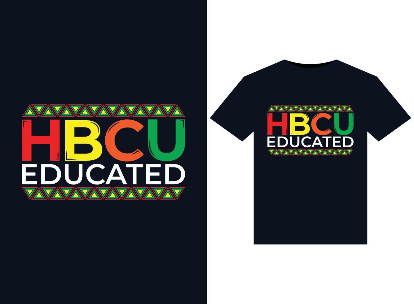 illustrations hbcu instruites pour la conception de t-shirts prêts à imprimer vecteur