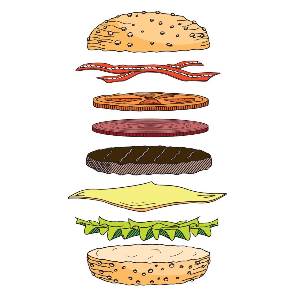 illustration de hamburger classique vecteur