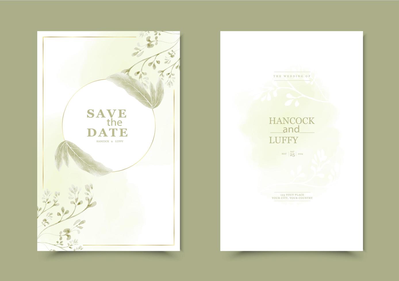 carte d'invitation de mariage floral. vecteur