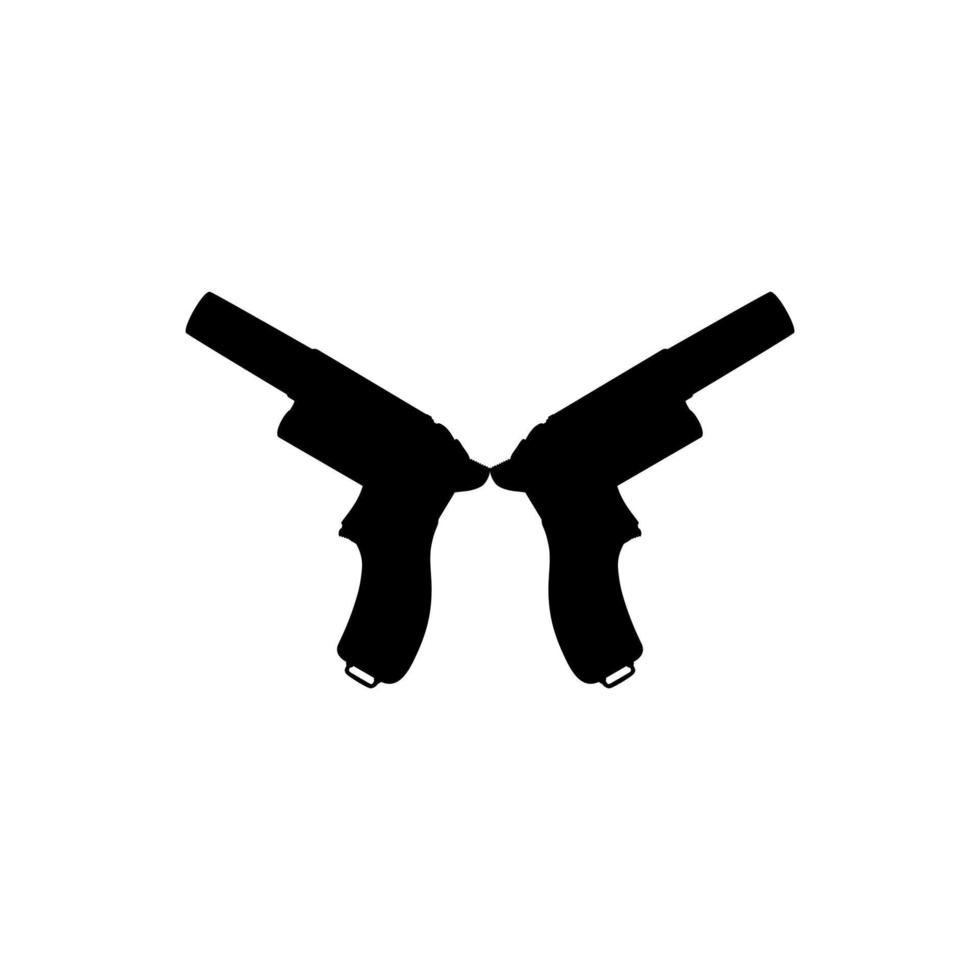 Pistolet pistolet silhouette pour l'illustration d'art, le logo, le pictogramme, le site Web ou l'élément de conception graphique. illustration vectorielle vecteur