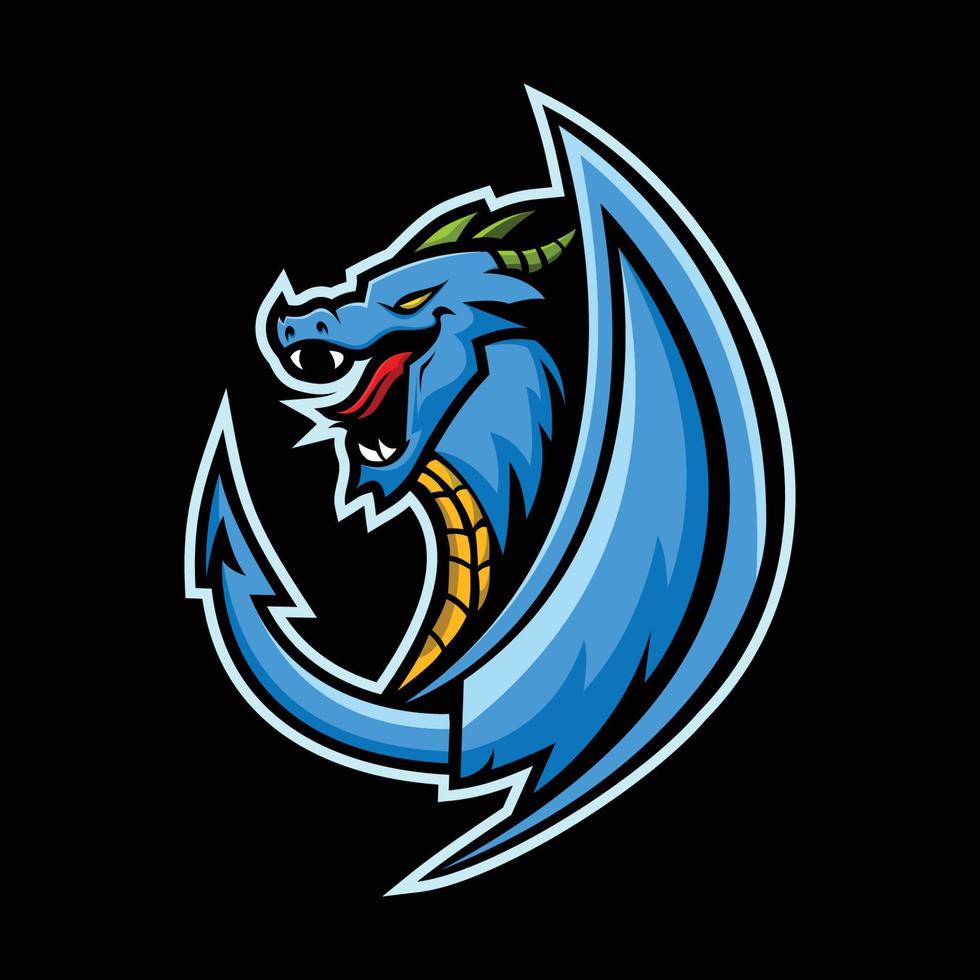 logo de mascotte de dragon vecteur