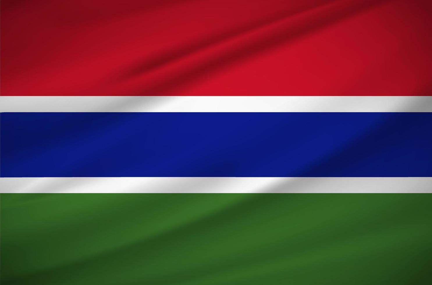 vecteur de fond de conception de drapeau de gambie réaliste. conception de la fête de l'indépendance de la gambie