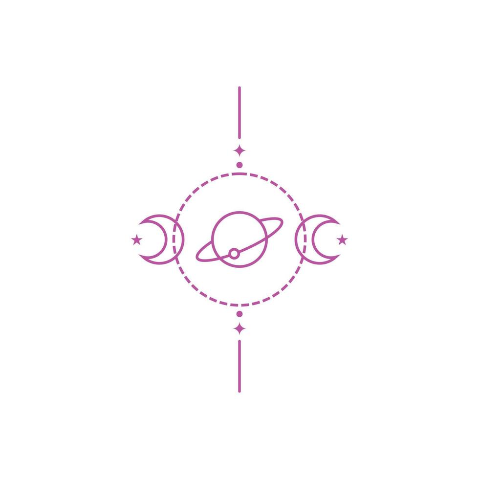 eps10 icône ou logo d'art de ligne de station spatiale solaire vecteur rose isolé sur fond blanc. les planètes tournent le symbole du plan dans un style moderne simple et plat pour la conception de votre site Web et votre application mobile