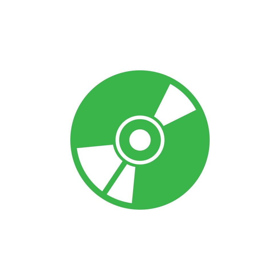 eps10 vecteur vert cd art abstrait solide icône ou logo isolé sur fond blanc. symbole de dvd dans un style moderne et plat simple pour la conception de votre site Web et votre application mobile
