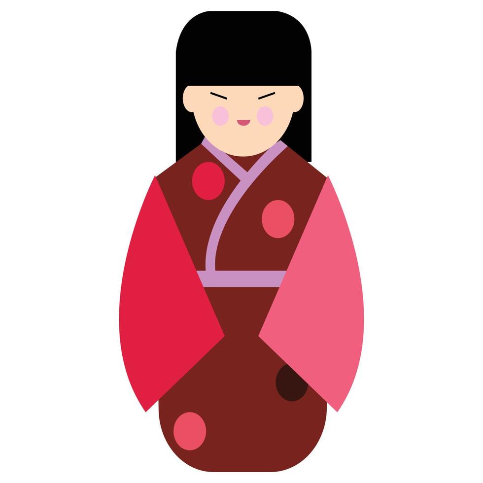 poupée kokeshi qui peut facilement modifier ou éditer vecteur