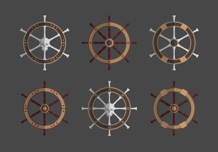Illustration vectorielle de navires roue collection vecteur