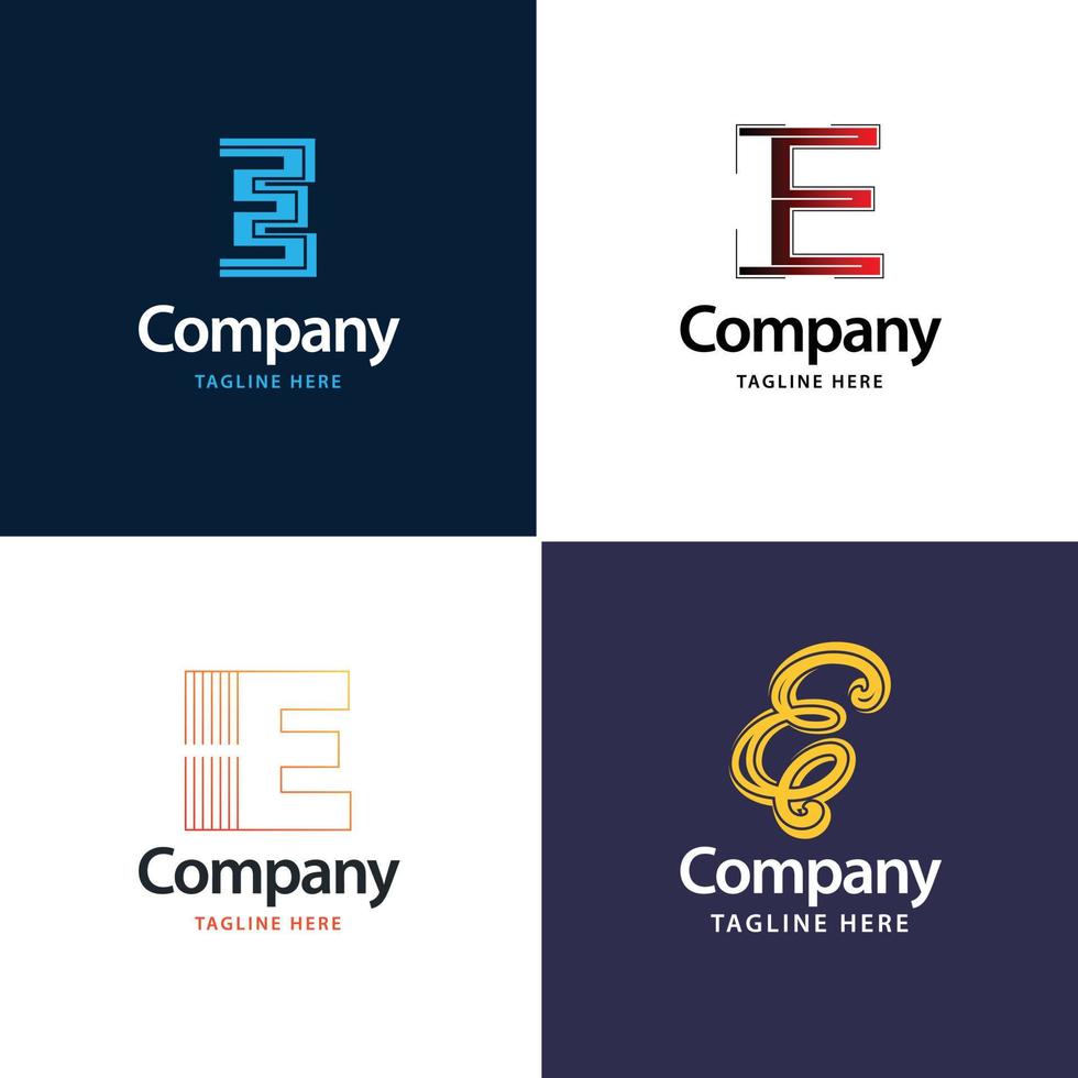 lettre e grand logo pack design création de logos modernes créatifs pour votre entreprise vecteur