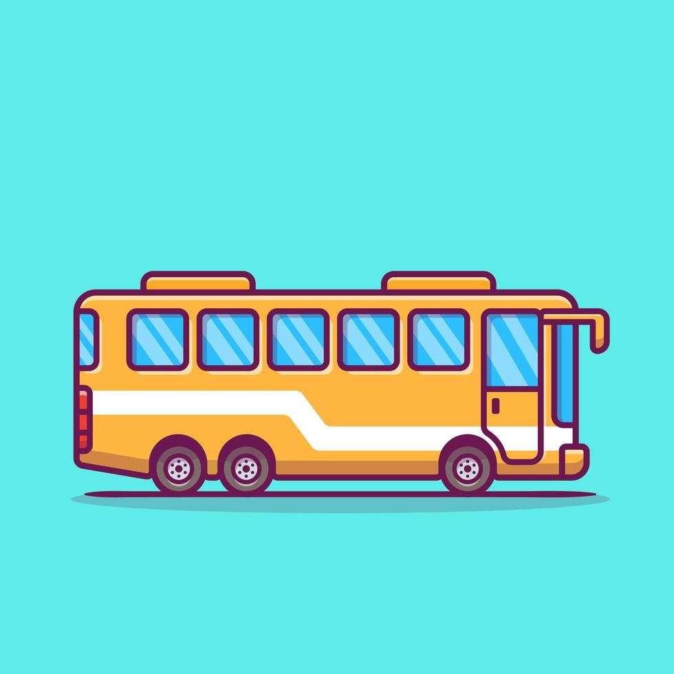 illustration d'icône de vecteur de dessin animé de bus. concept d'icône de transport vecteur premium isolé. style de dessin animé plat