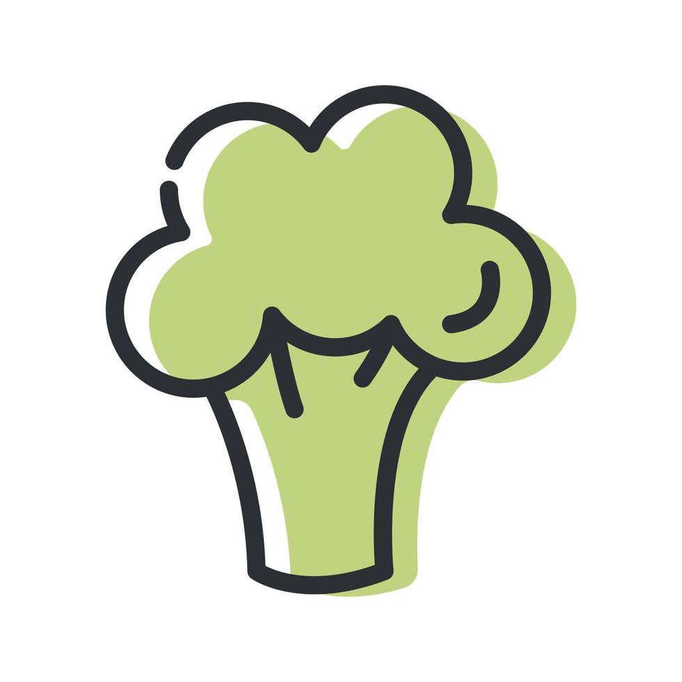 icône de ligne de brocoli, signe de vecteur de contour, pictogramme linéaire isolé sur fond blanc. illustration de logo