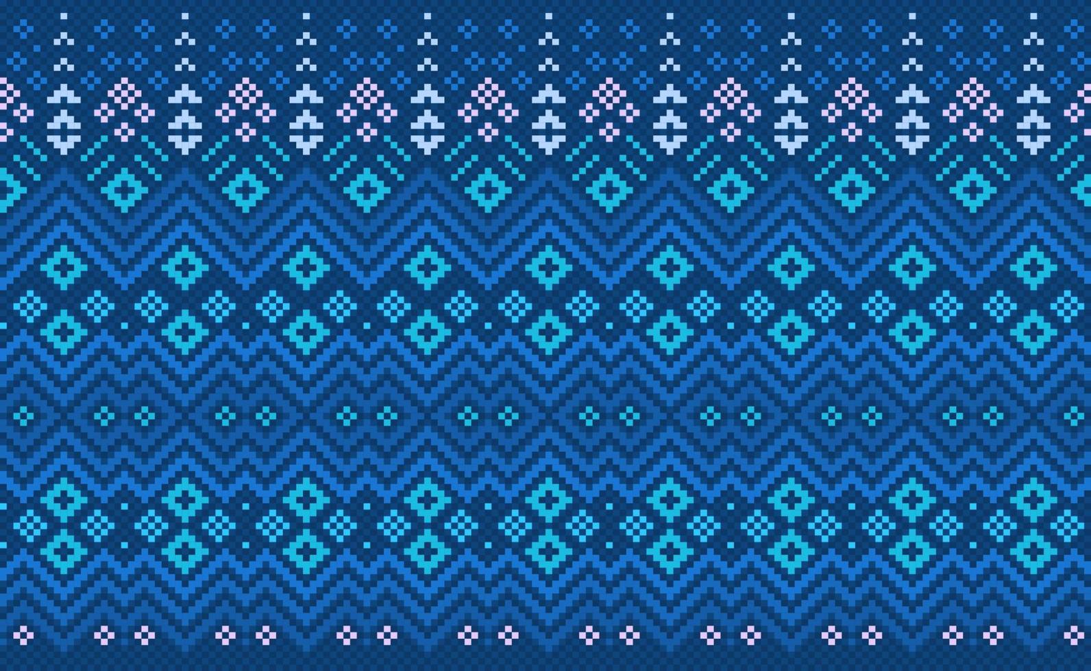 motif ethnique de broderie, origine ethnique géométrique vectorielle, motif fleuri en diagonale au point de croix vecteur