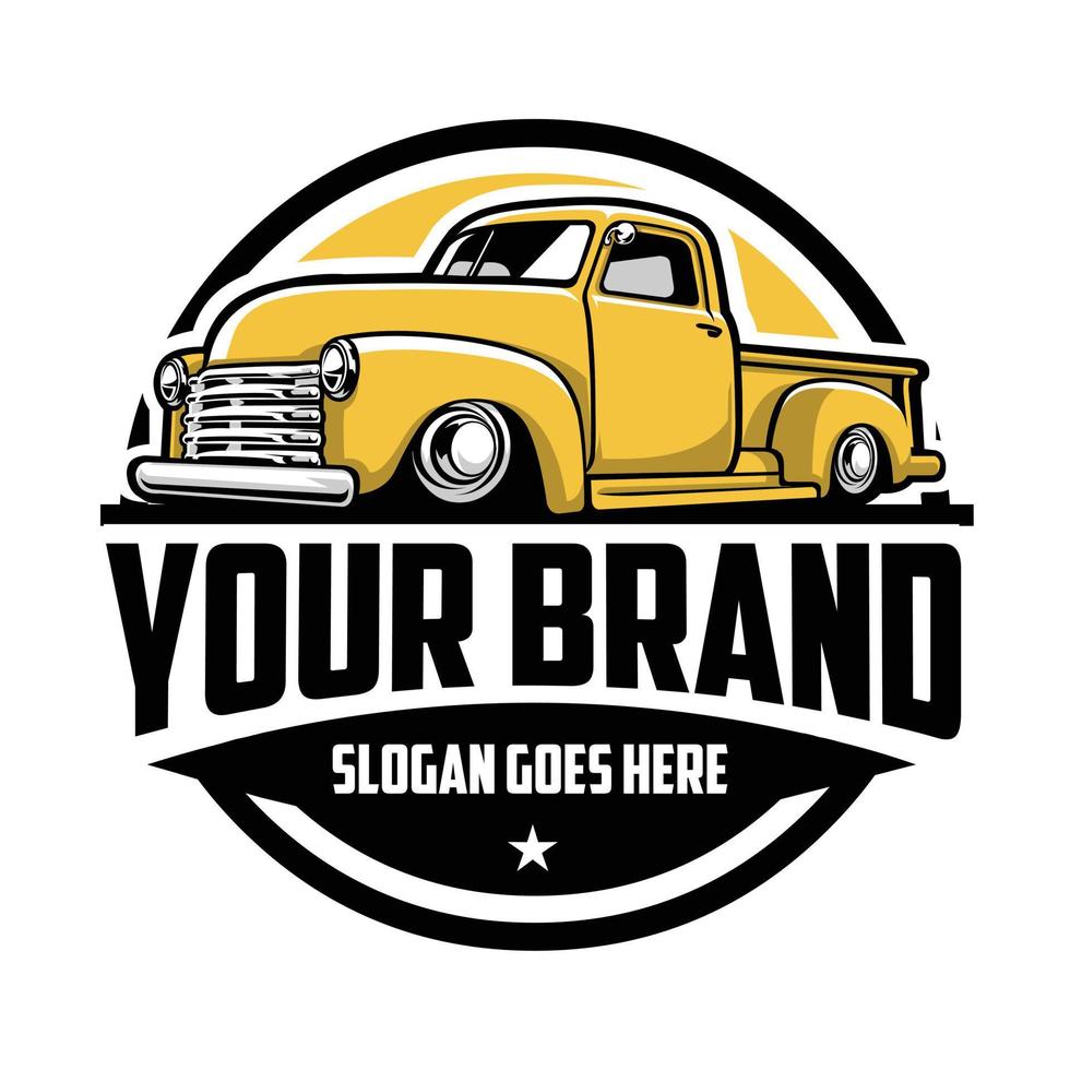 ancien logo de camion. style vintage du vecteur de logo emblème de camion classique