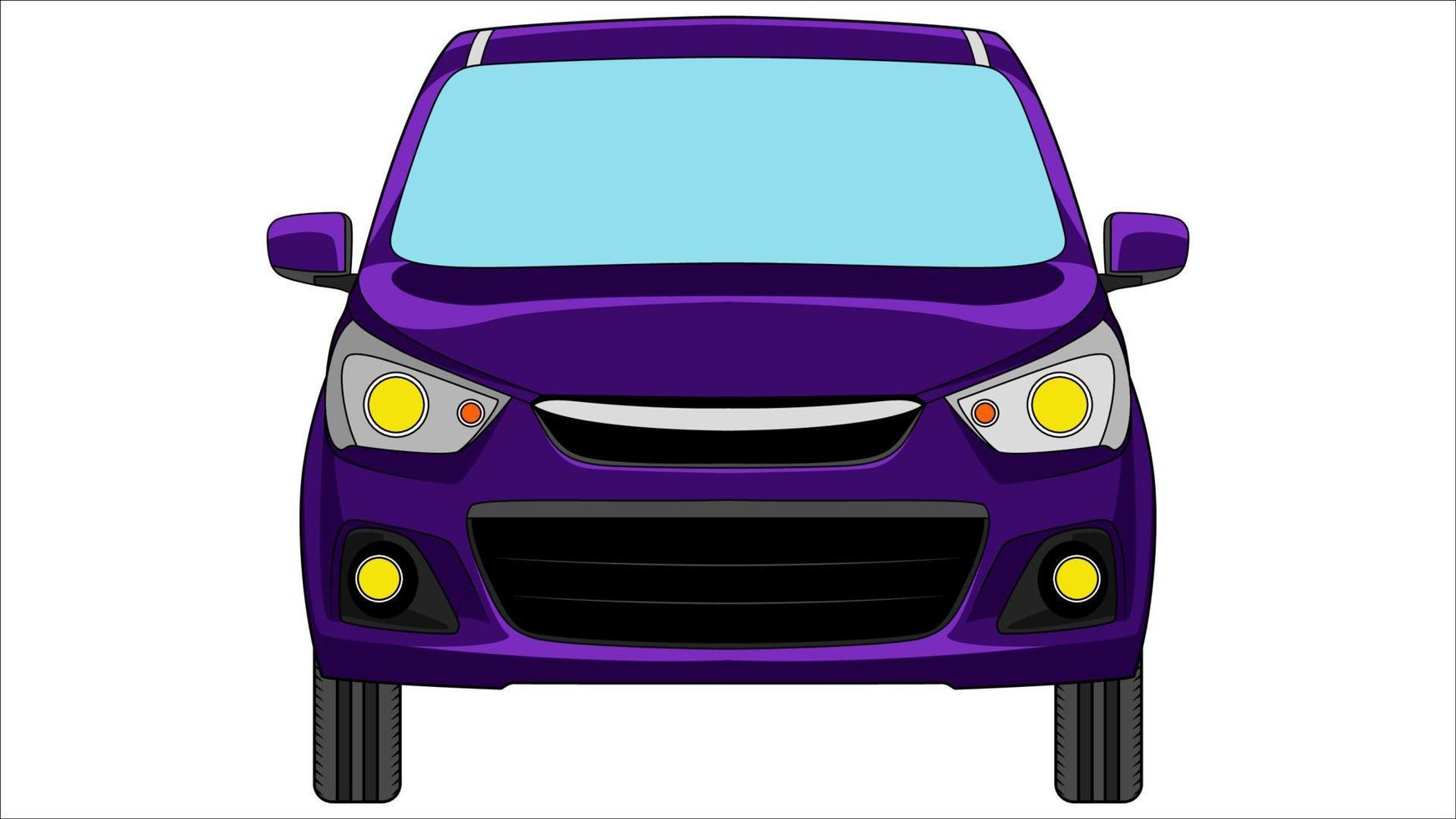 petite voiture à hayon en vecteur de couleur vive, illustration vectorielle de voiture réaliste plat couleur vive