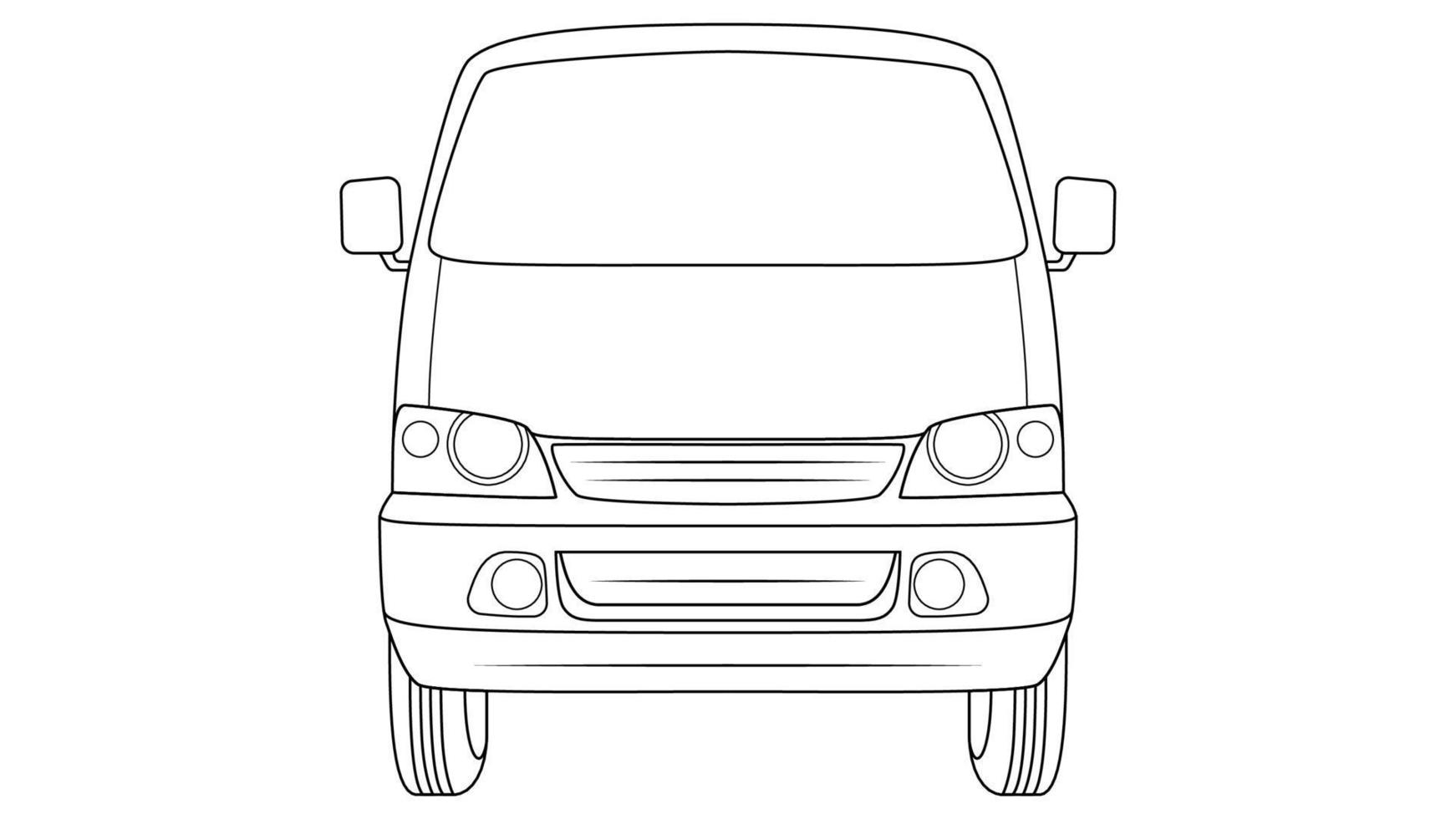 illustration vectorielle de contour de voiture mini peut sur fond blanc vecteur