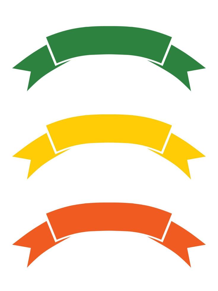 rubans pour éléments de conception avec trois couleurs différentes vecteur