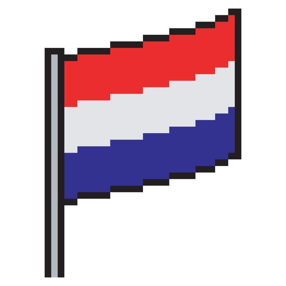 drapeau des pays-bas pixel art. illustration vectorielle vecteur