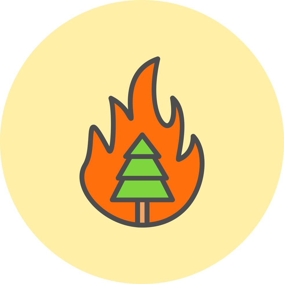 conception d'icône vecteur arbre brûlant