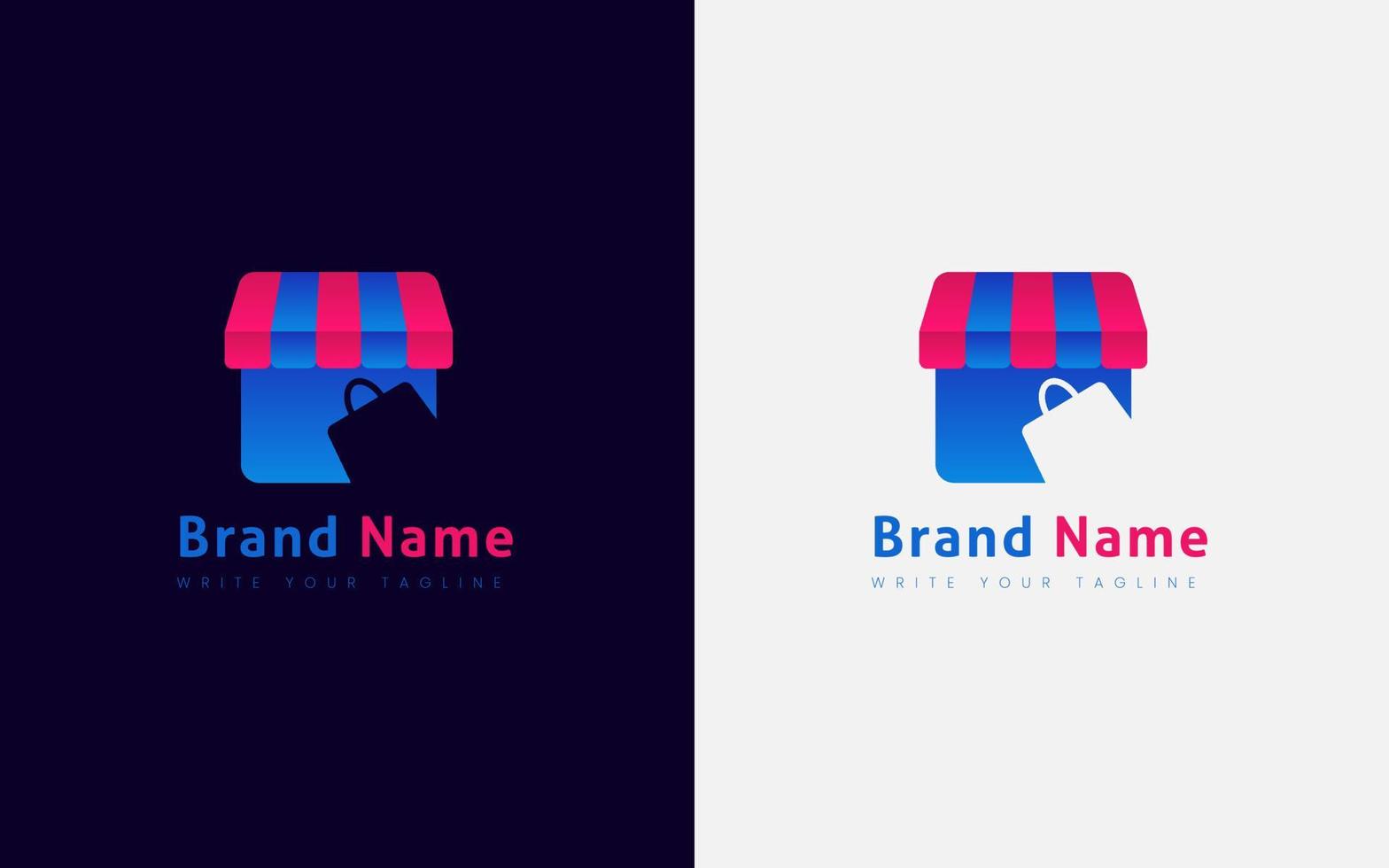 modèle de logo de magasinage. logo d'entreprise moderne avec dégradé de couleur. vecteur