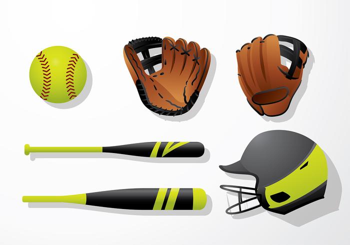 Softball Equipment vecteur libre