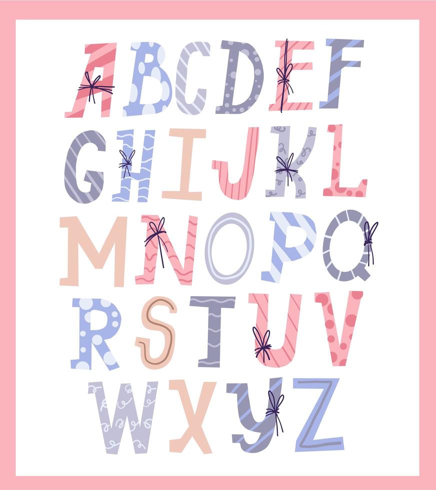 alphabet de Noël mignon vecteur