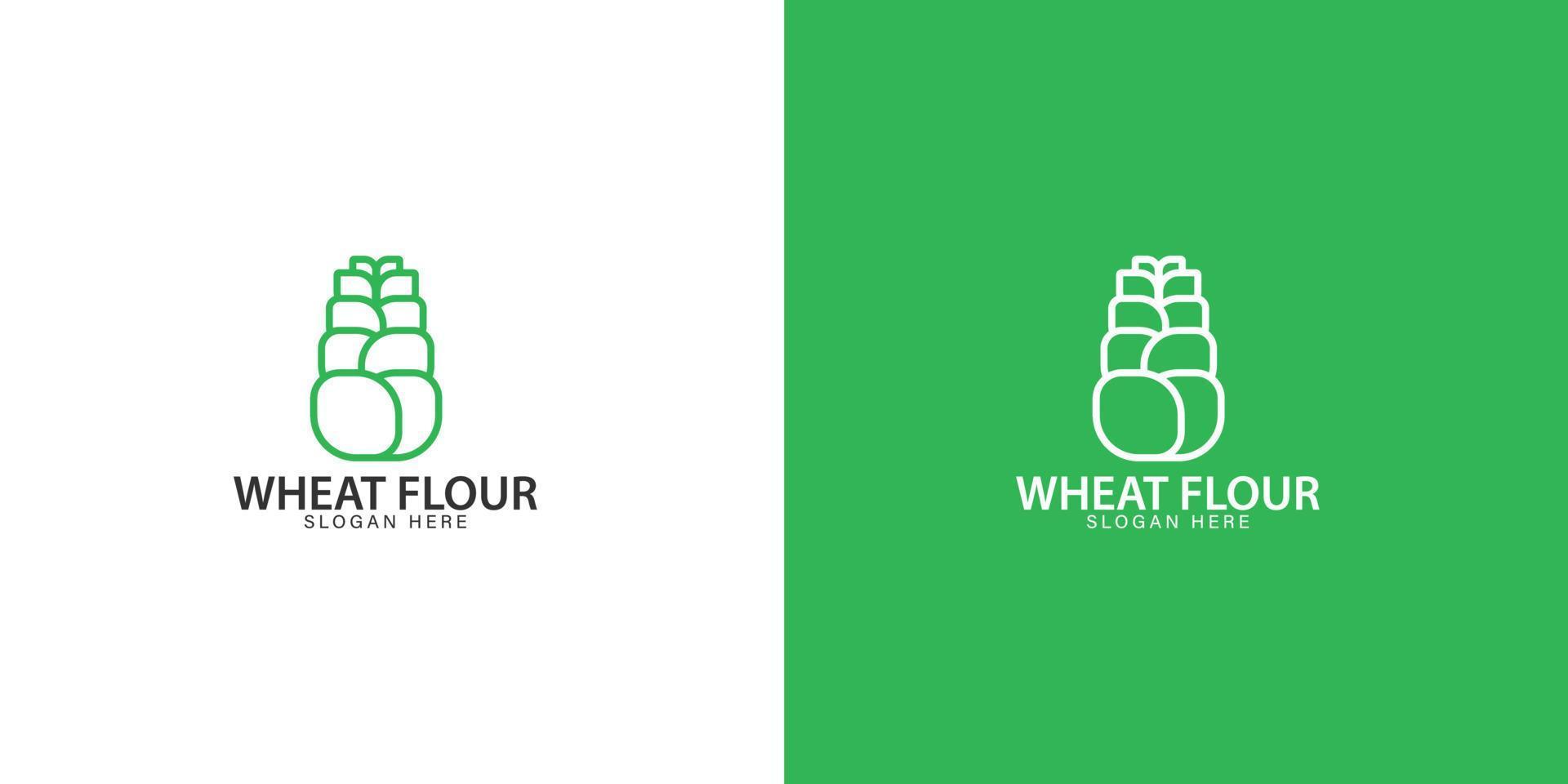idée de design minimaliste de logo de farine de blé vecteur