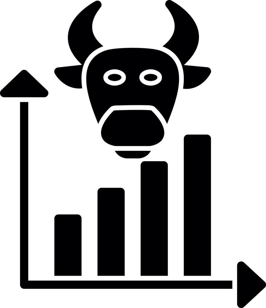 conception d'icône de vecteur de marché haussier