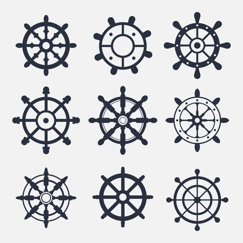 Vecteurs d'icône de roue de navire vecteur