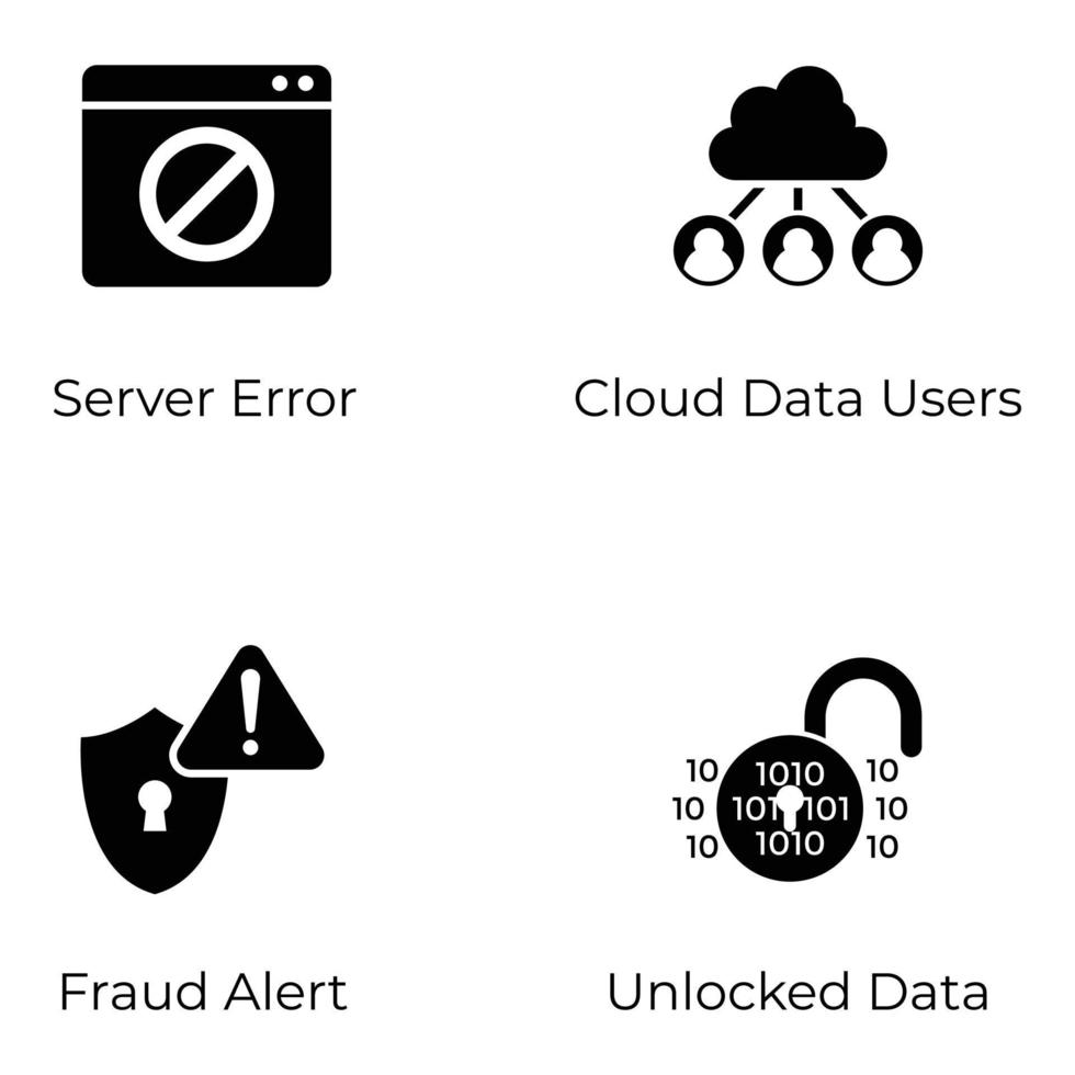 pack d'icônes de glyphe web et réseau vecteur