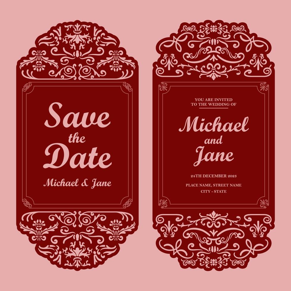 invitation de mariage découpée au laser vecteur