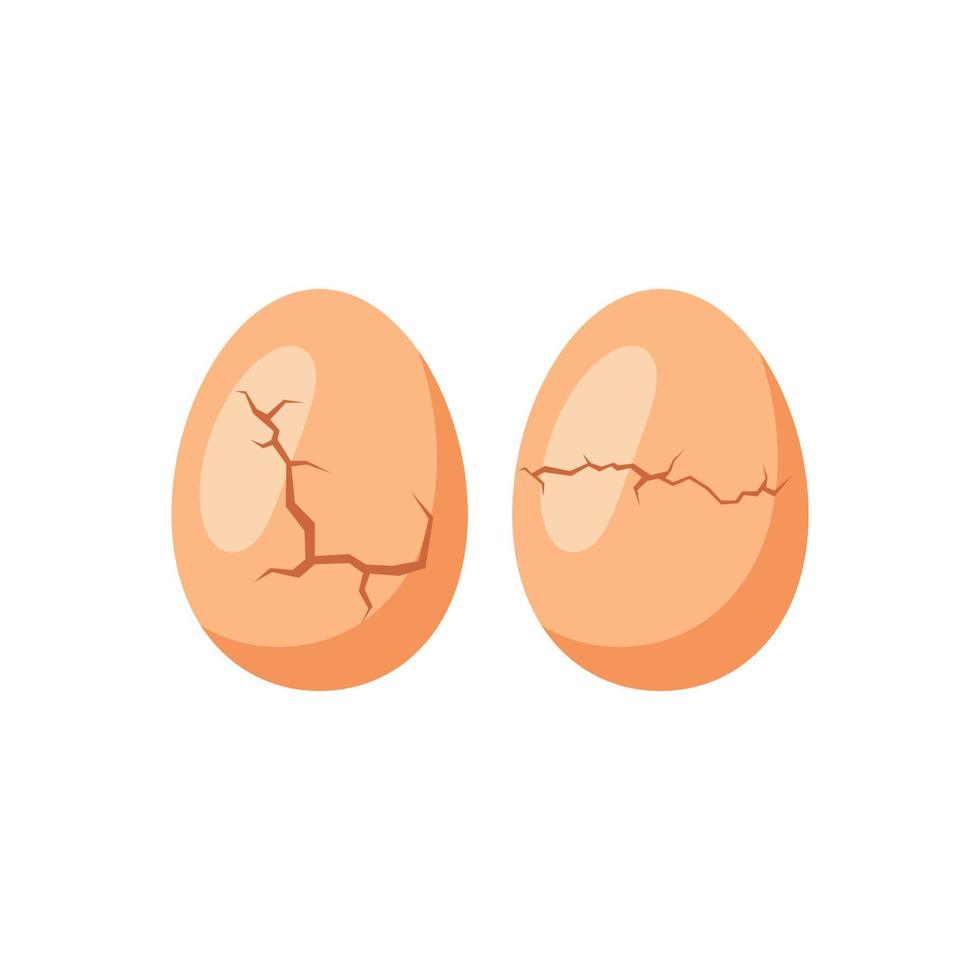 vecteur d'oeuf fêlé isolé sur fond blanc