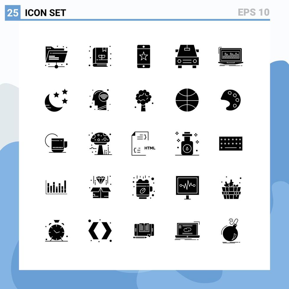 symboles d'icônes universels groupe de 25 glyphes solides modernes d'index boursier prix éléments de conception vectoriels modifiables vecteur