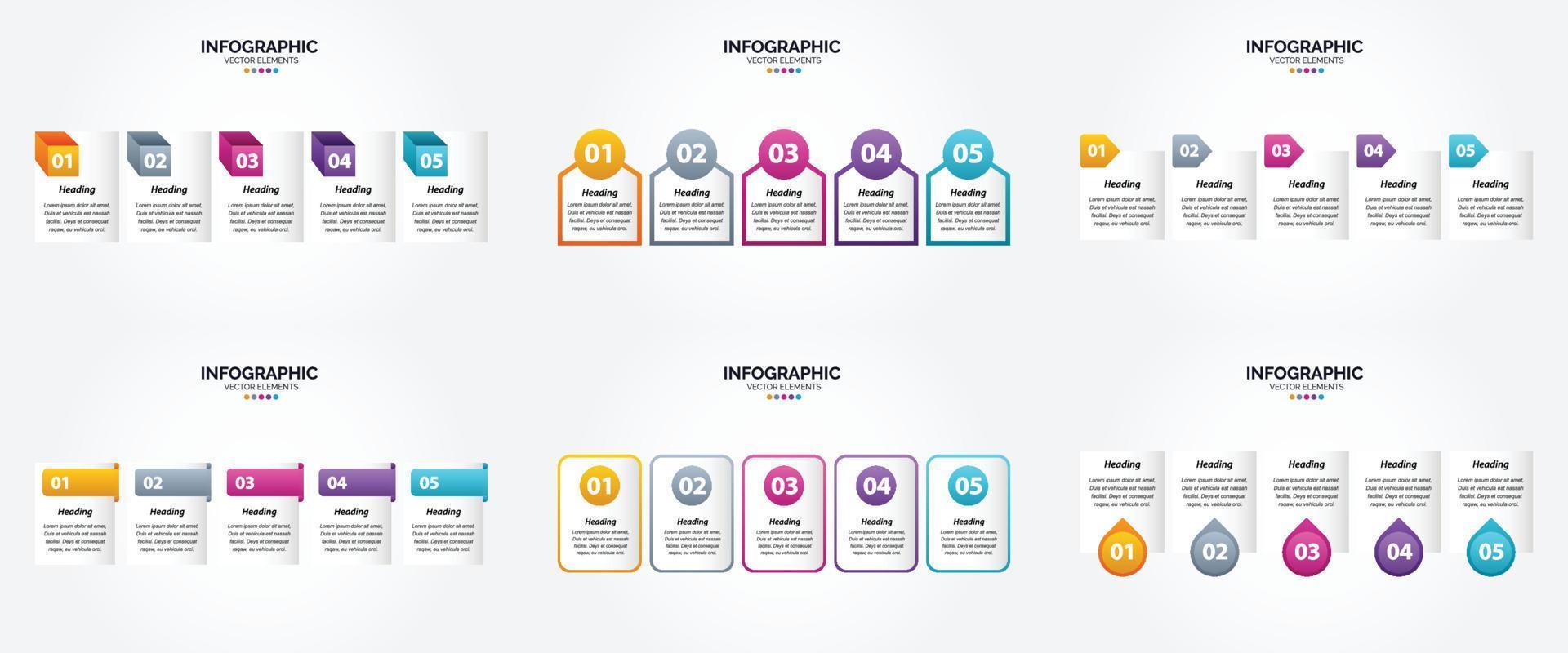 ensemble de conception plate d'infographie d'illustration vectorielle pour la brochure publicitaire et le magazine vecteur