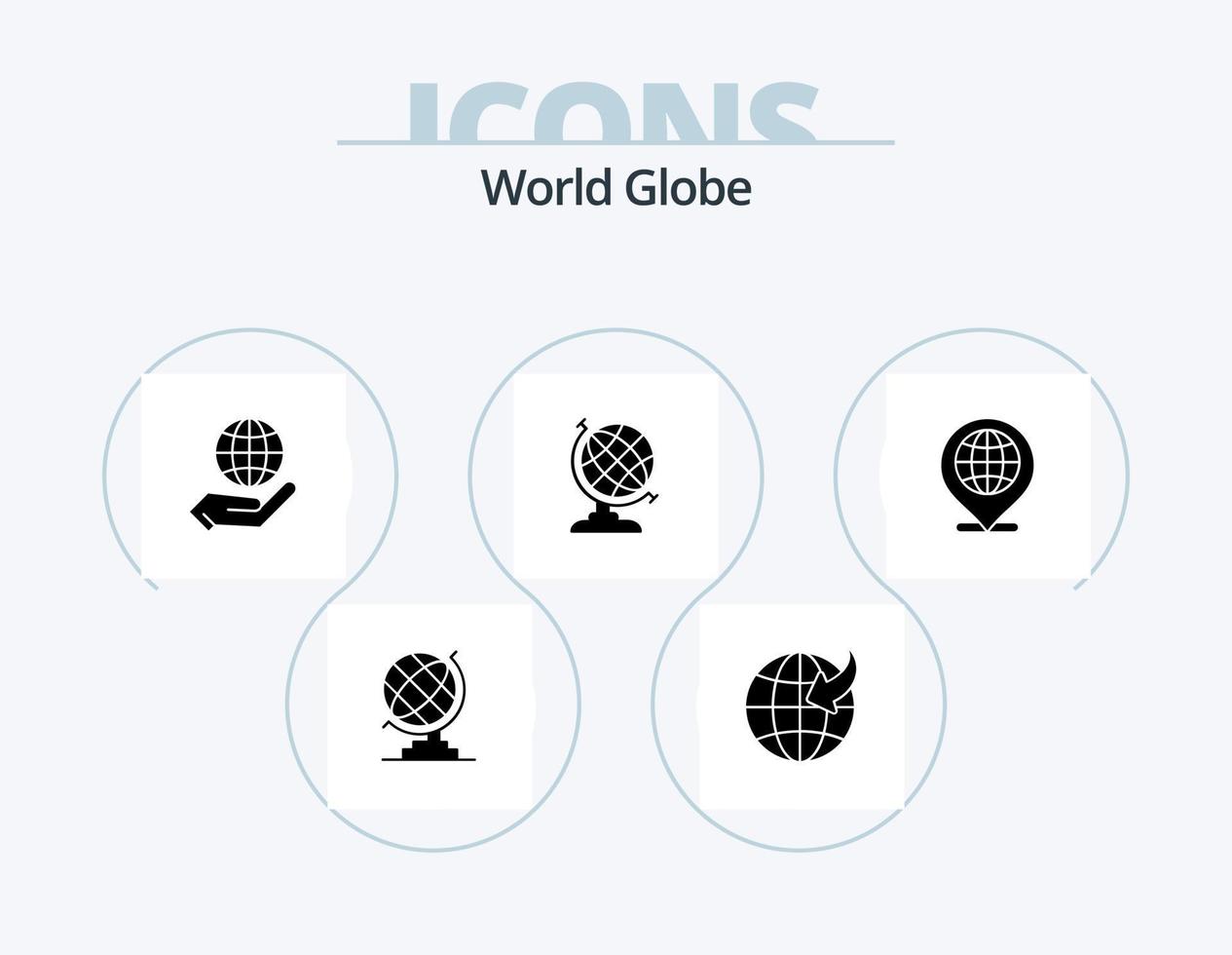 pack d'icônes de glyphe de globe 5 conception d'icônes. . globe. . l'Internet vecteur