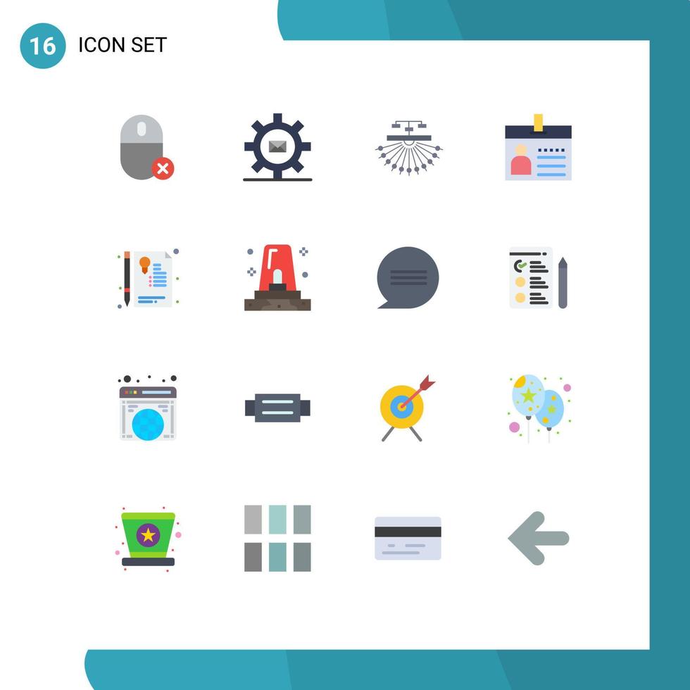 groupe de 16 signes et symboles de couleurs plates pour document badge mail site web pack modifiable d'éléments de conception de vecteur créatif
