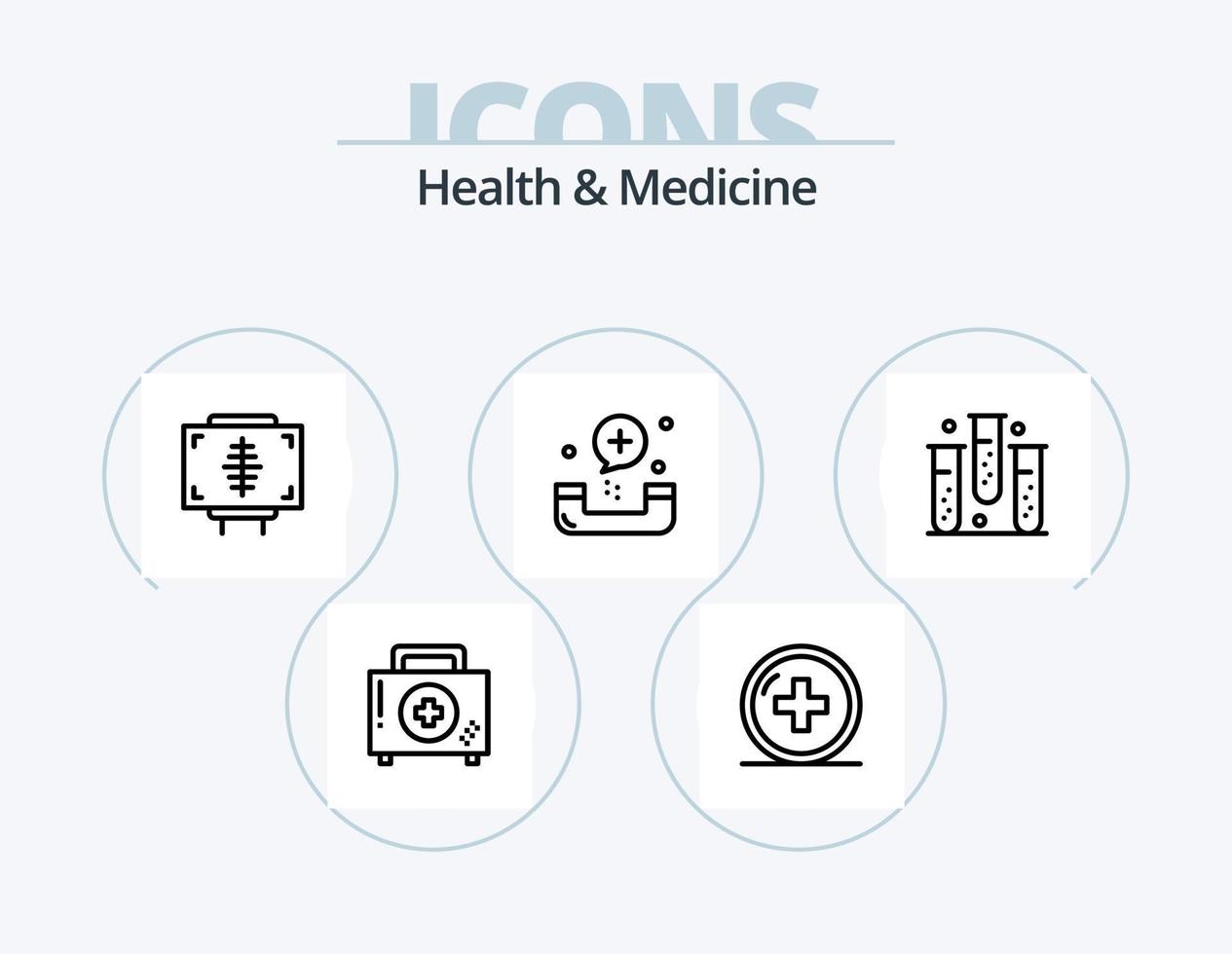 conception d'icônes pack 5 d'icônes de ligne de santé et de médecine. aptitude. ambulance. santé. Médicament. santé vecteur