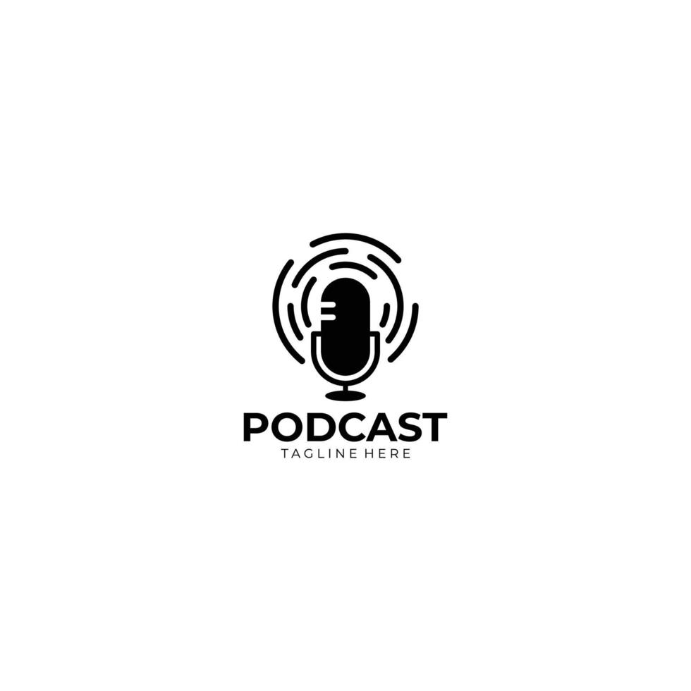podcast logo icône vecteur isolé