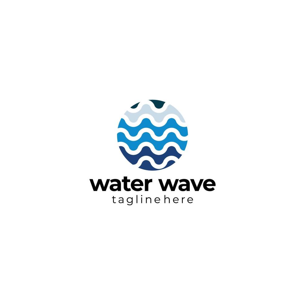 vecteur d'icône logo vague d'eau isolé