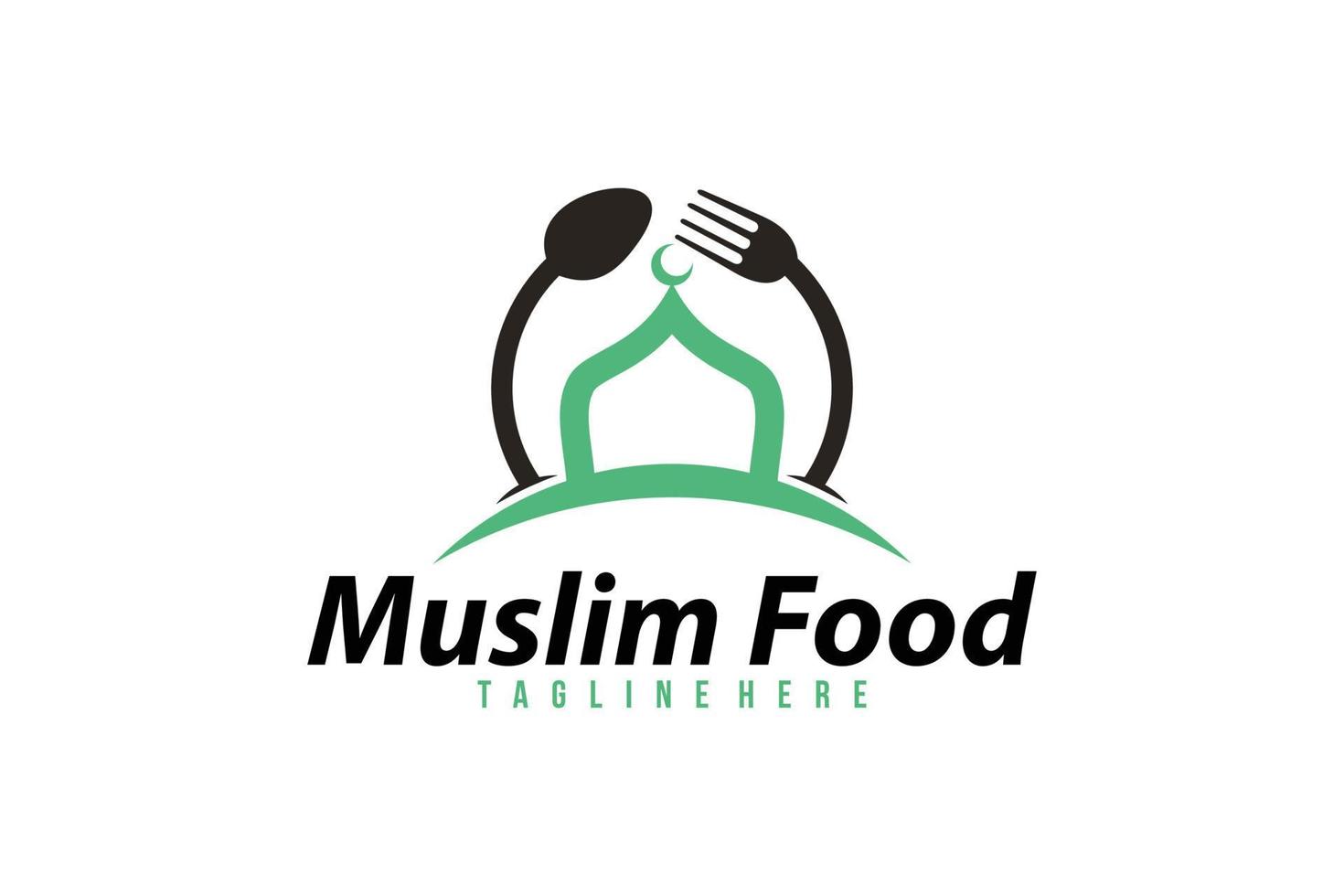 vecteur d'icône de logo de nourriture musulmane