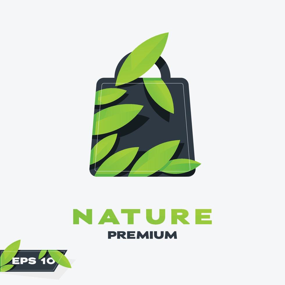 boutique nature feuilles logo vecteur