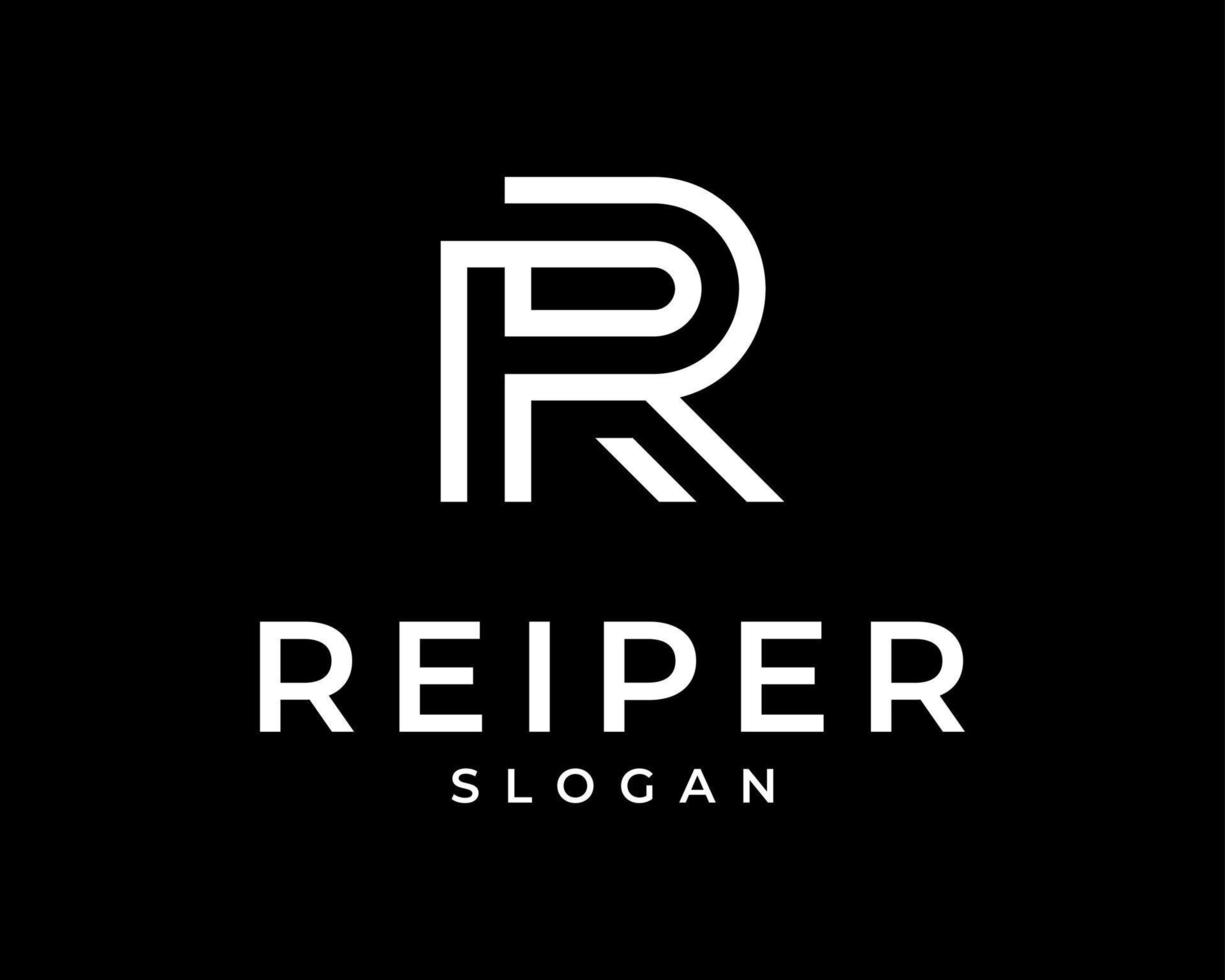 lettre rp pr ligne linéaire contour simple minimaliste abstrait moderne monogramme icône vecteur création de logo