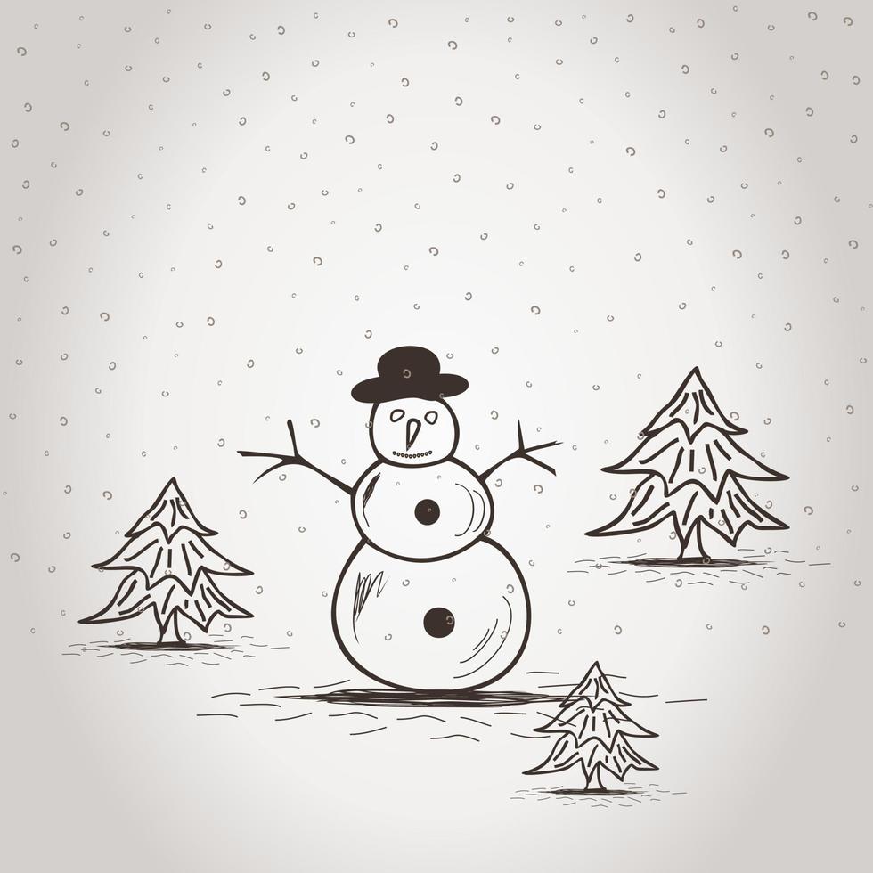 boule de neige en bois en hiver. une illustration vectorielle vecteur