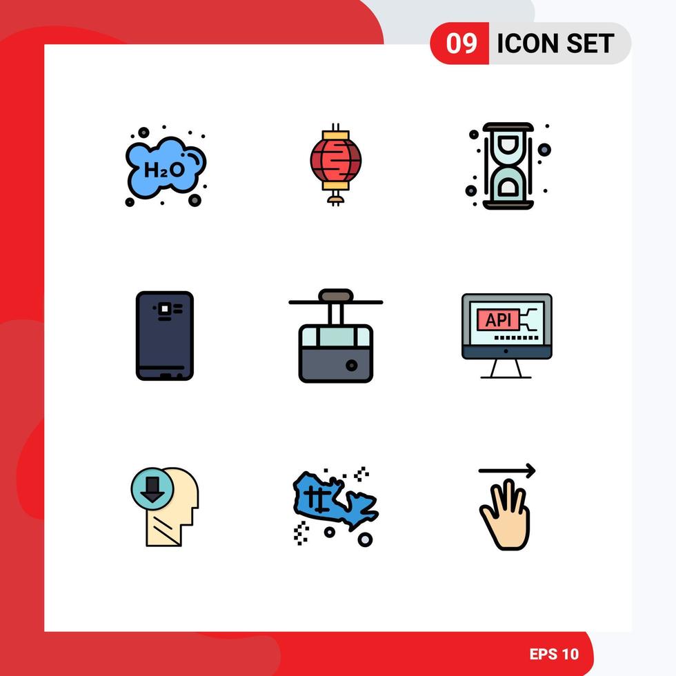 9 icônes créatives signes et symboles modernes de décoration de téléphone intelligent arrière téléphone convertir des éléments de conception vectoriels modifiables vecteur